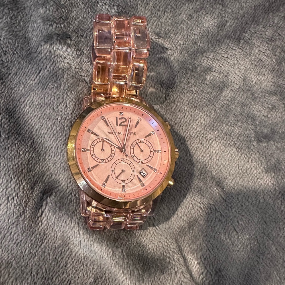 Michael Kors Rose and Gold Chronograph Watch